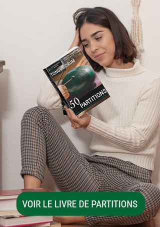 Publicité pour un Livre de Partitions pour Tongue Drum