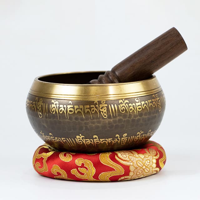 Antique singing bowl presentation