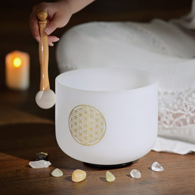 Flower of life singing bowl with mallet