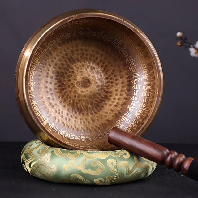 Handmade singing bowl top view