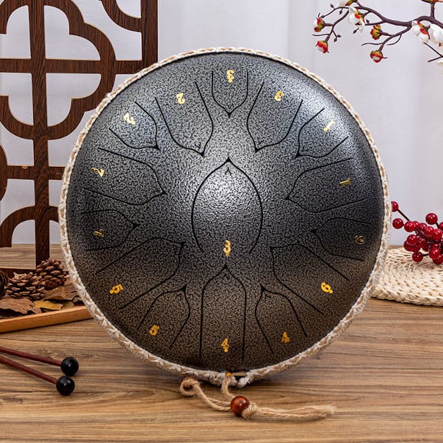 Steel tongue drum 440 Hz silver