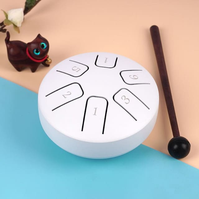 6-Note steel tongue drum, white