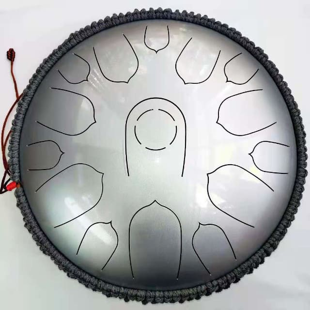 Steel tongue drum yoga silver