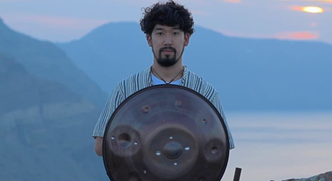 Takao Minemoto presenting a handpan