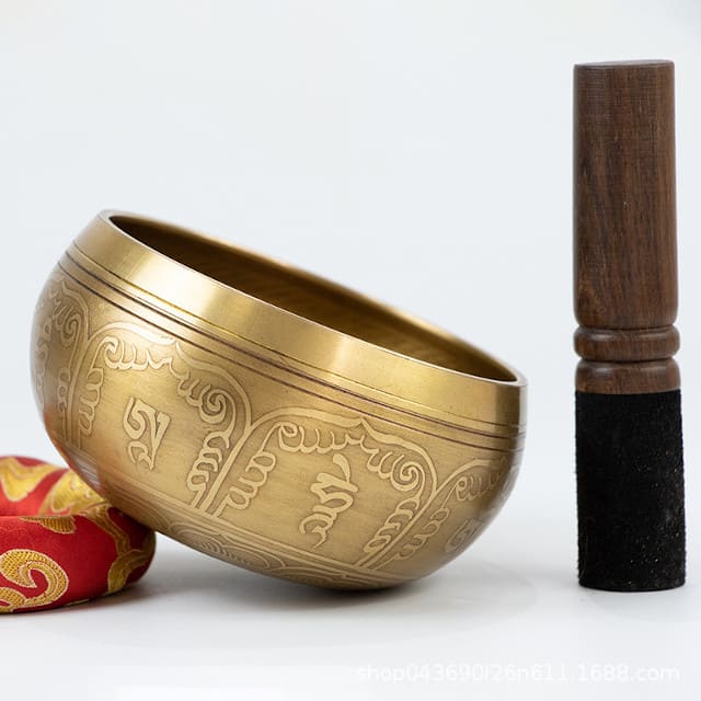 Handmade Tibetan singing bowl presentation