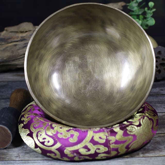 Tibetan singing bowl for relaxation top view