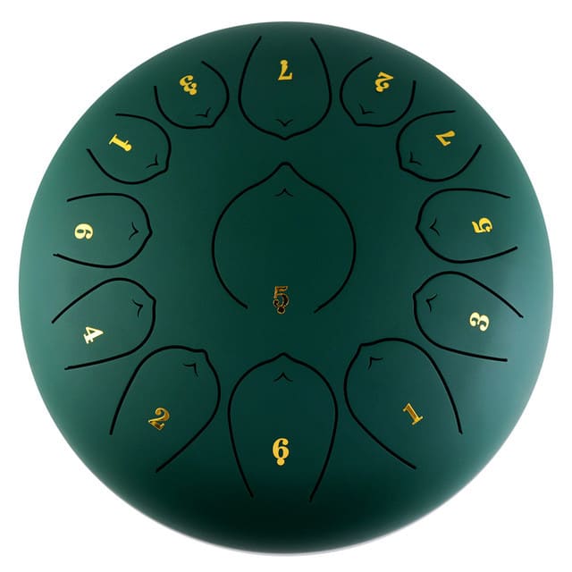 Tongue drum accordé en 432hz vert foncé 