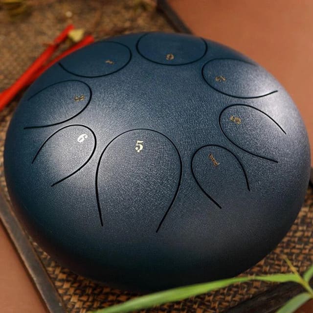 Tongue drum métal bleu 