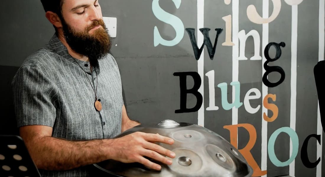Vasilis Vasiliou playing a handpan